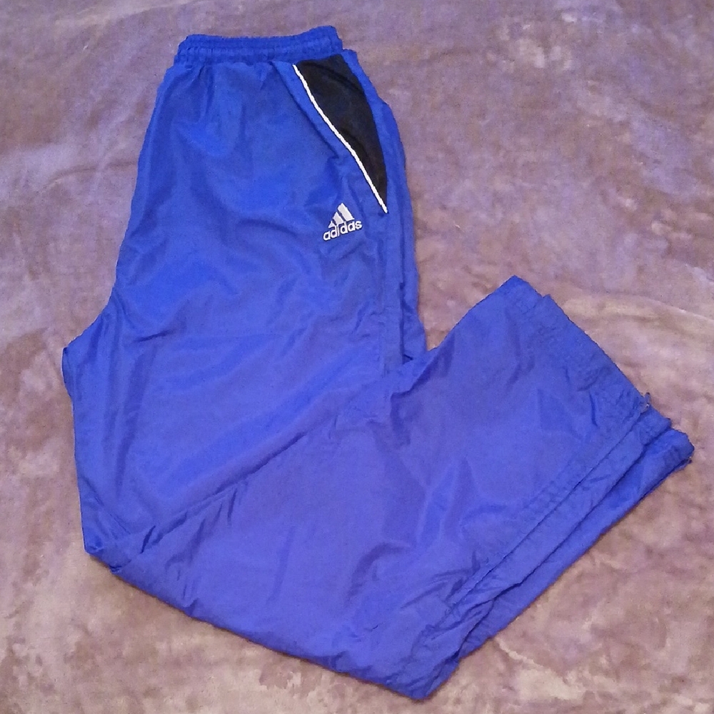Adidas Blue Insulated Windbreaker Pants Men's Large